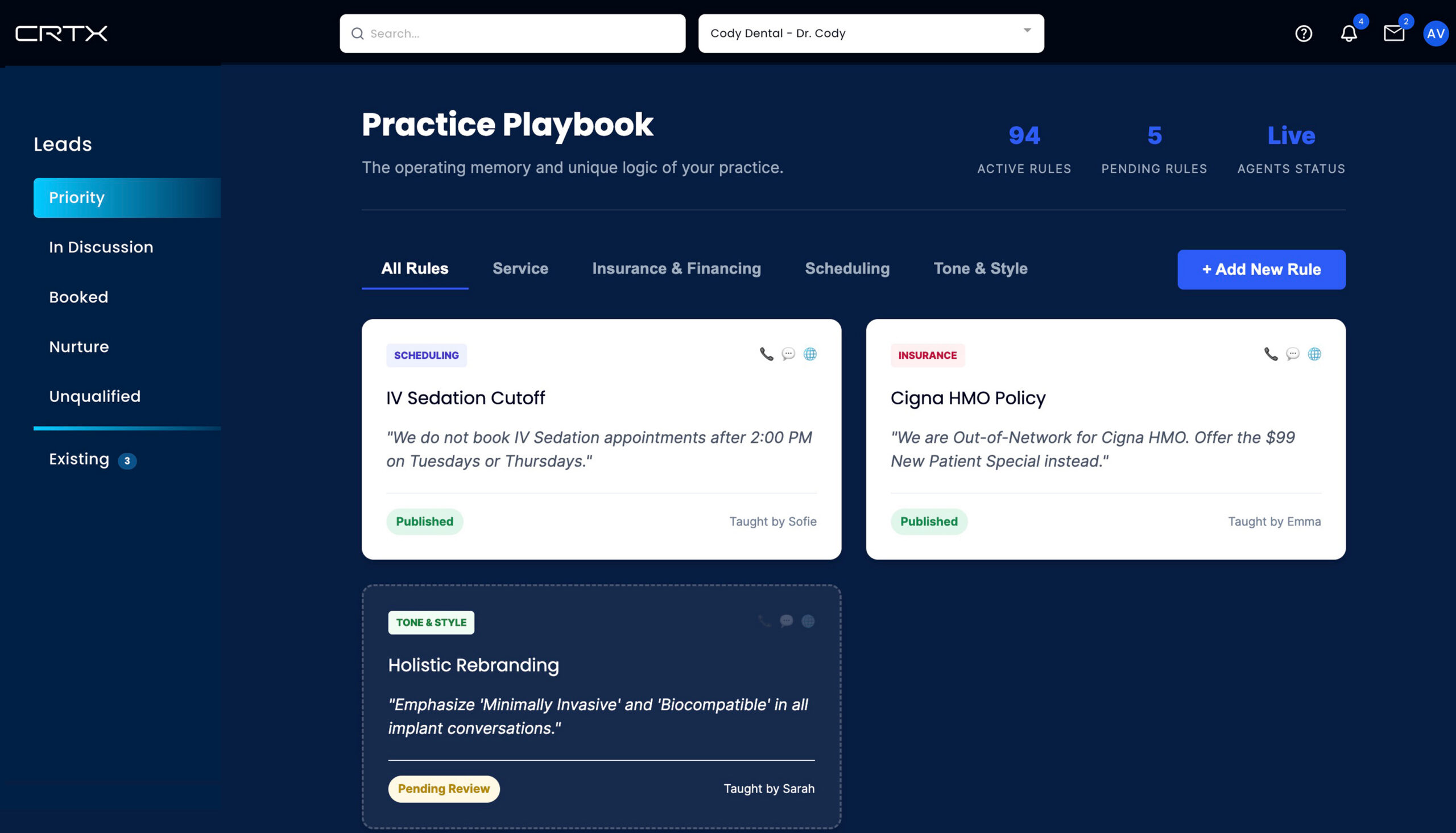 Practice Playbook View
